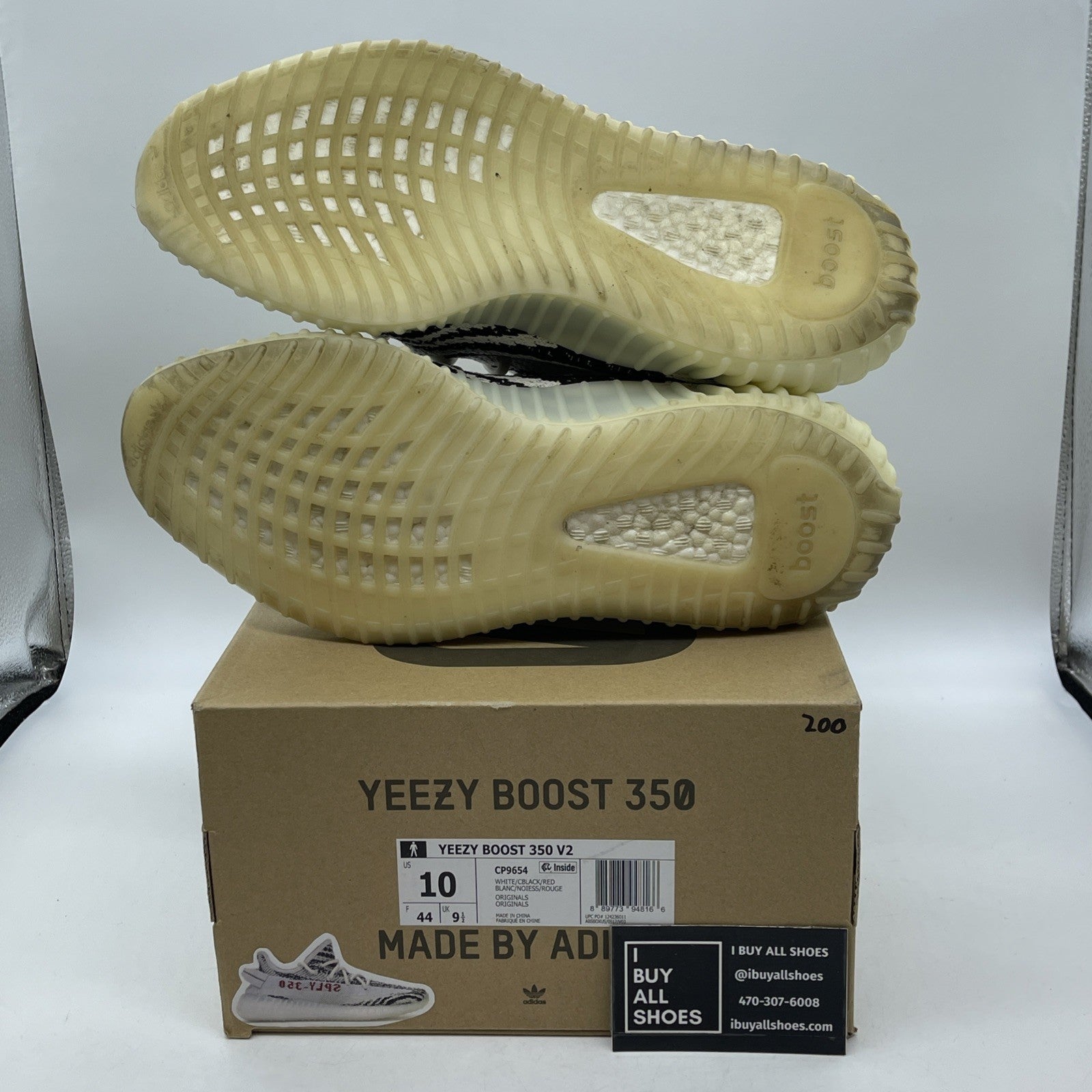 Size 10 - adidas Yeezy Boost 350 V2 Low Zebra White Black Suede (CP9654)