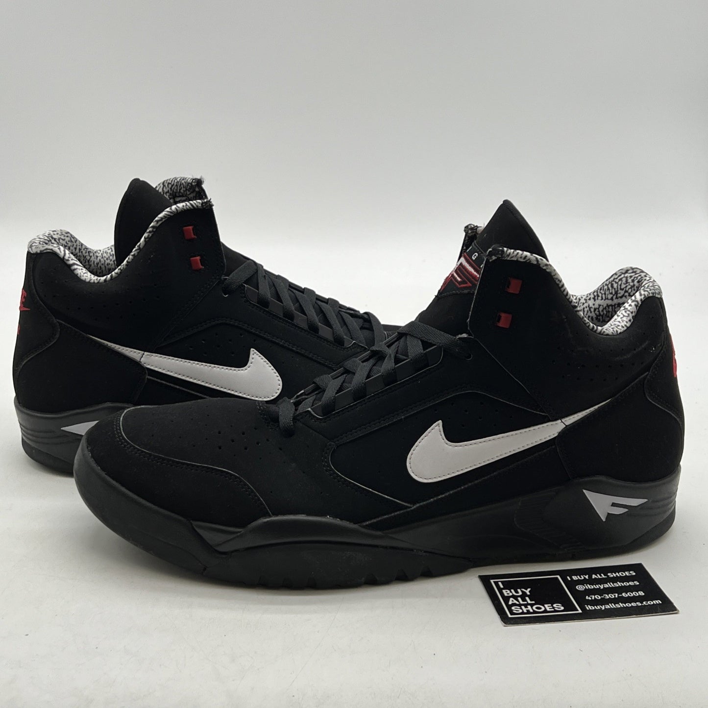 Size 15 - Nike Air Flight Lite Mid Black White (DQ7687-003)
