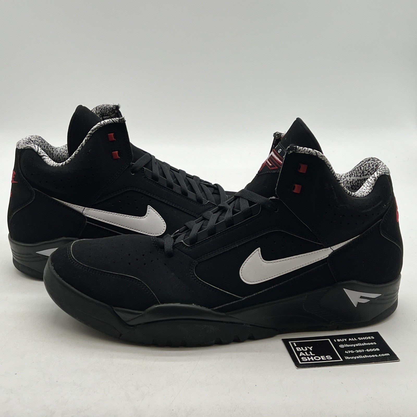 Size 15 - Nike Air Flight Lite Mid Black White (DQ7687-003)