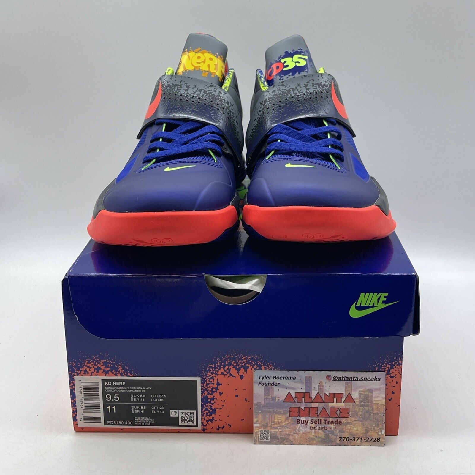 Size 9.5 - Nike Zoom KD 4 2024 Nerf Blue Black Leather (FQ8180-400)