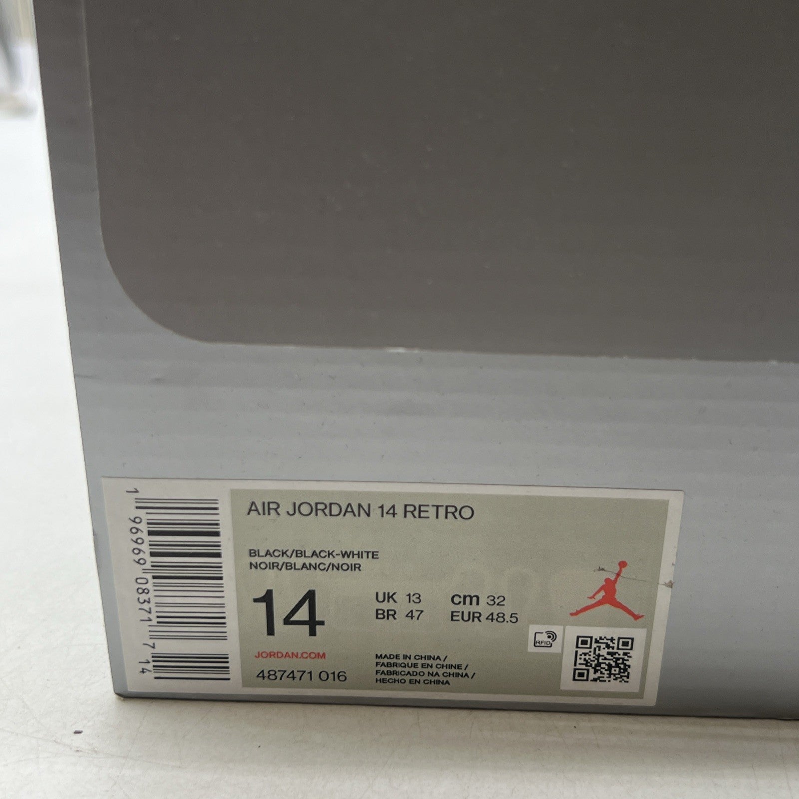 Size 14 - Air Jordan 14 Retro Black White (487471-016)