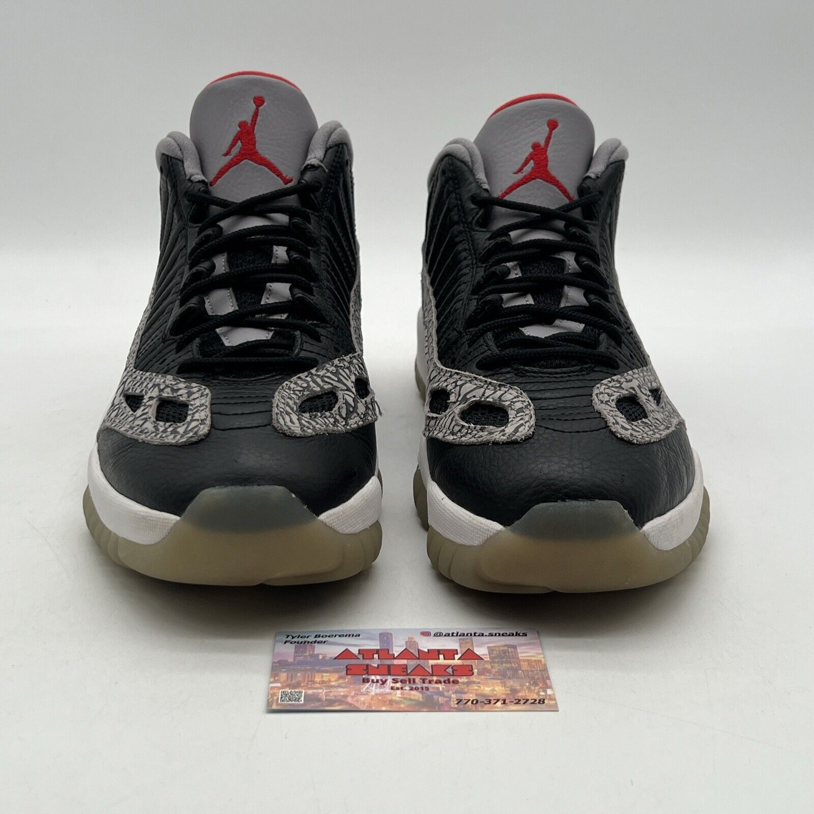 Size 13 - Air Jordan 11 Retro IE Low Black Cement Grey Leather (919712-006)