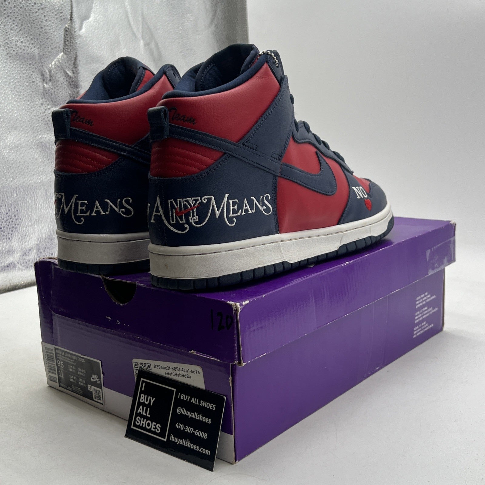 Size 9.5 - Supreme x Nike Dunk SB High By Any Means - Red Navy (DN3741-600)