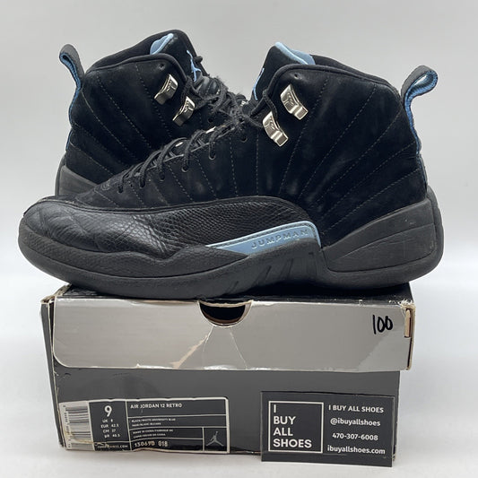 Size 9 - Air Jordan 12 Retro 2009 Nubuck Black Suede Leather (130690-018)