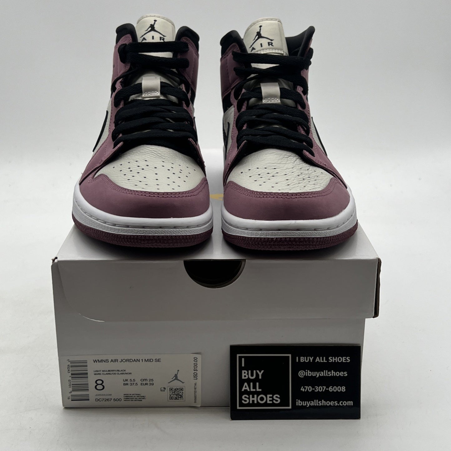 Size 8W - Air Jordan Retro 1 Mid Mulberry Pink  (DC7267-500)