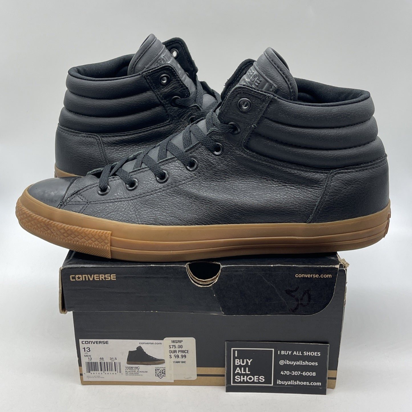Size 13 - converse all star Black Leather (15081C)