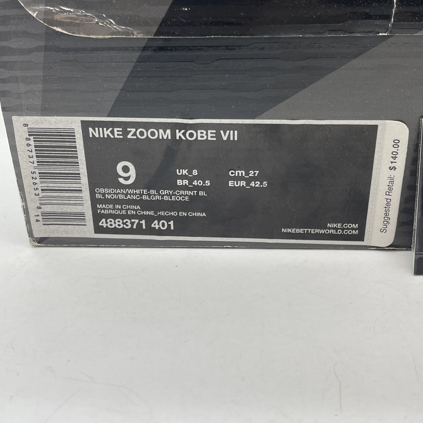 Size 9 - Nike Zoom Kobe 7 System Shark Blue White Leather (488371-401)