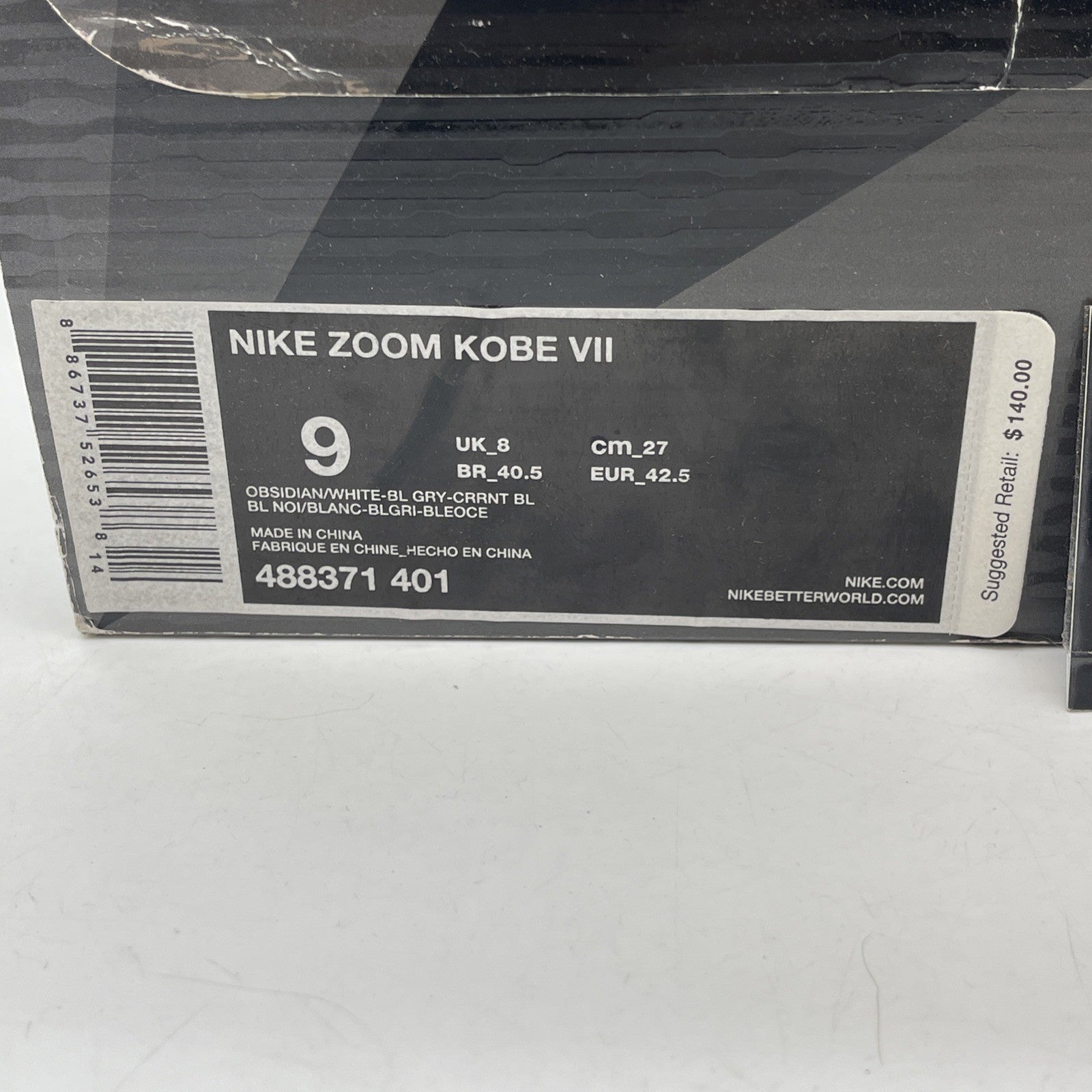 Size 9 - Nike Zoom Kobe 7 System Shark Blue White Leather (488371-401)
