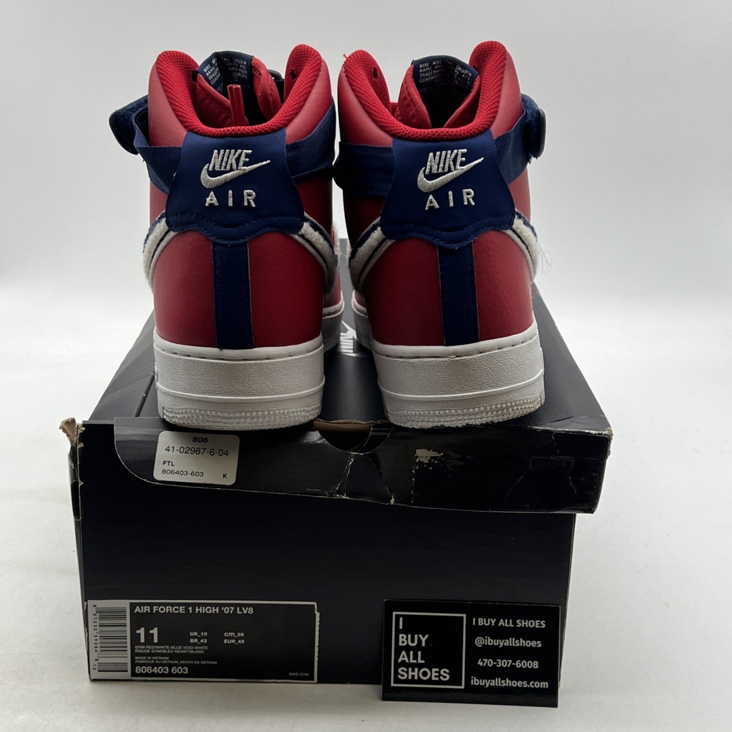 Size 11 - Nike Air Force 1 '07 LV8 High Red (806403-603)