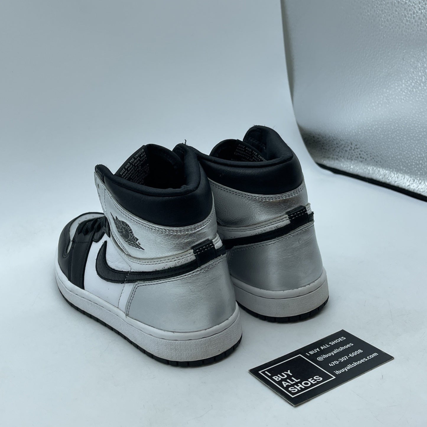 Size 6.5 - Jordan 1 High OG Metallic Silver Black Leather (CD0461-001)