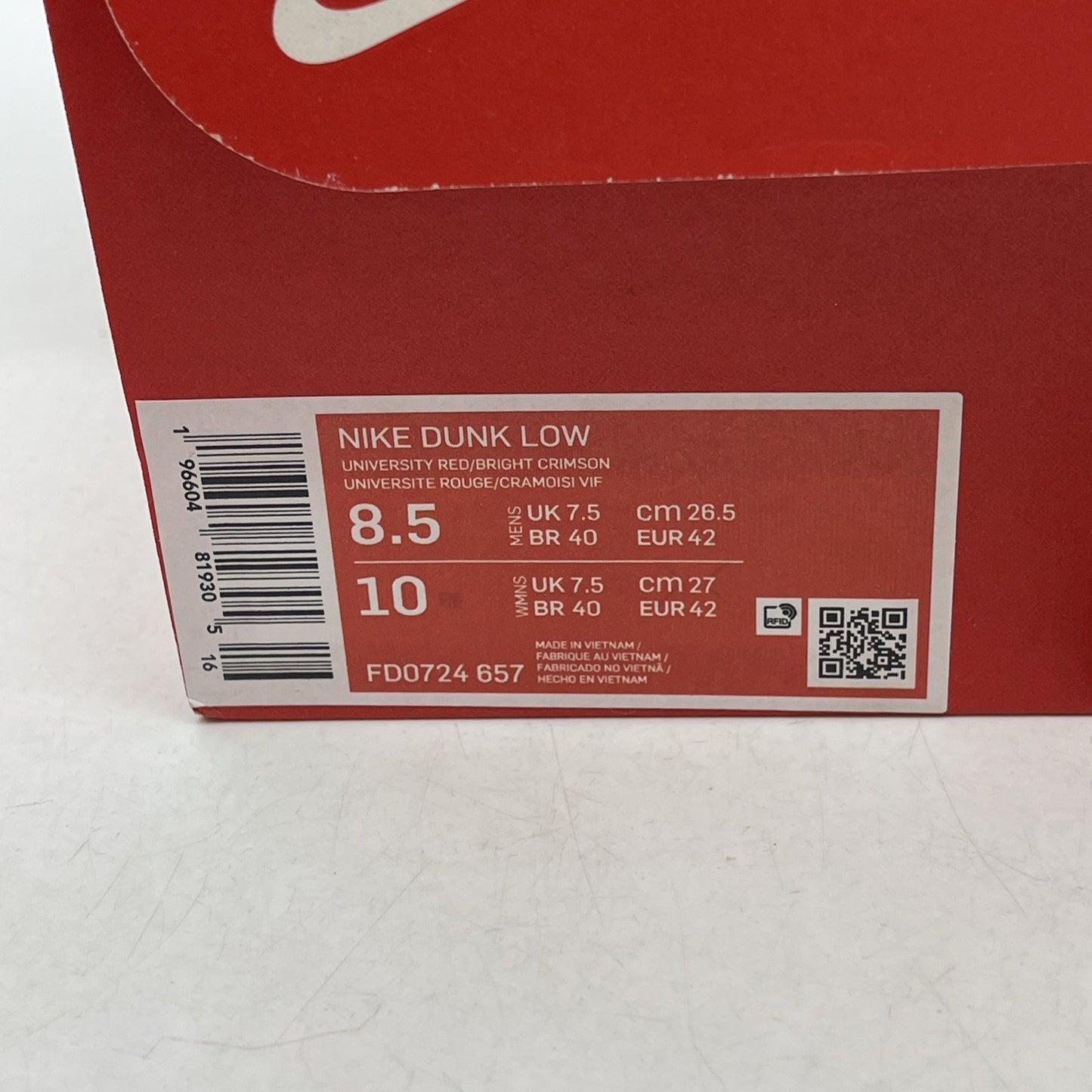 Size 8.5 - Nike Dunk Low ATL (FD0724-657)