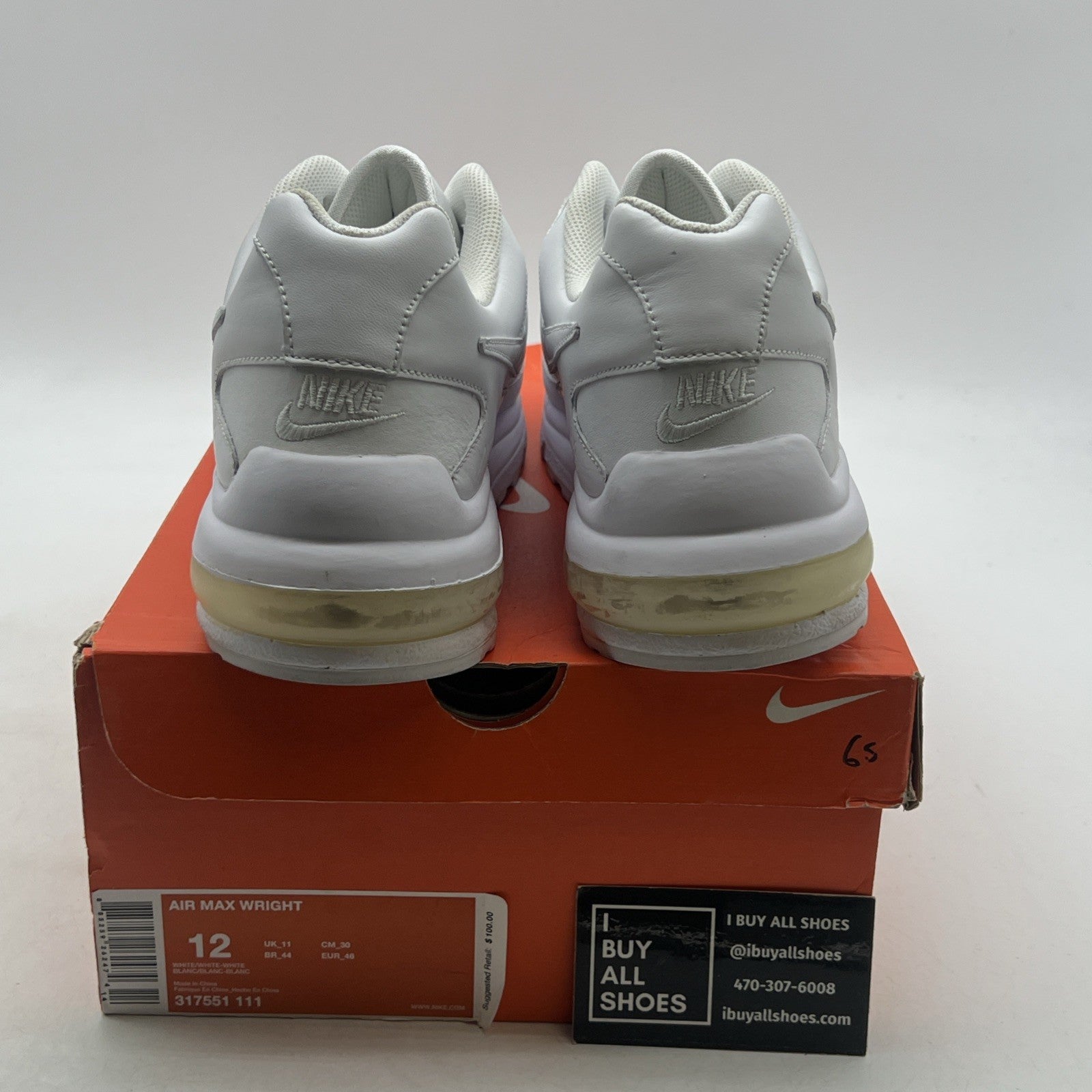 Size 12 - Nike Air Max Wright White - (317551-111)
