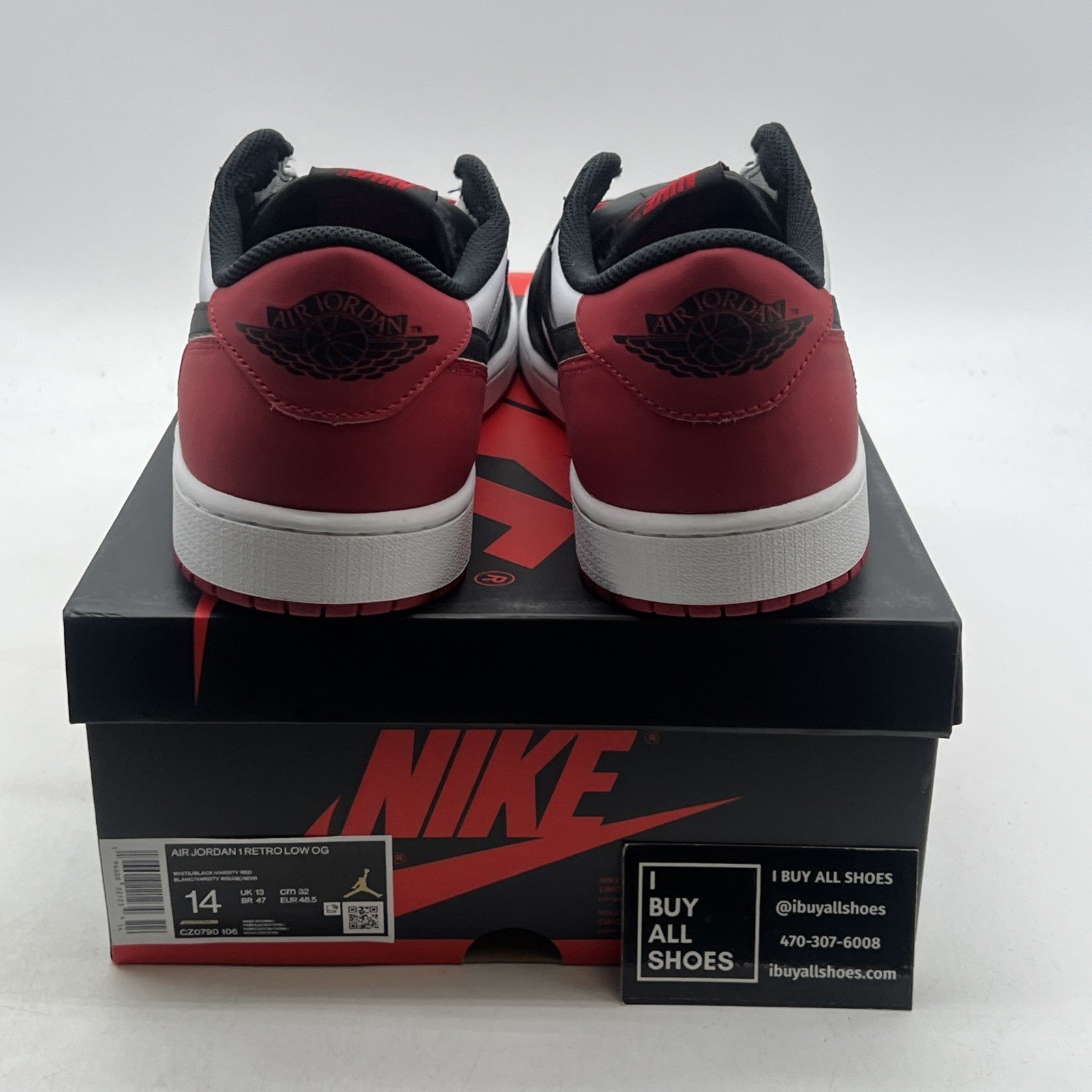 Size 14 - Air Jordan 1 Retro OG Low Black Toe (CZ0790-106)