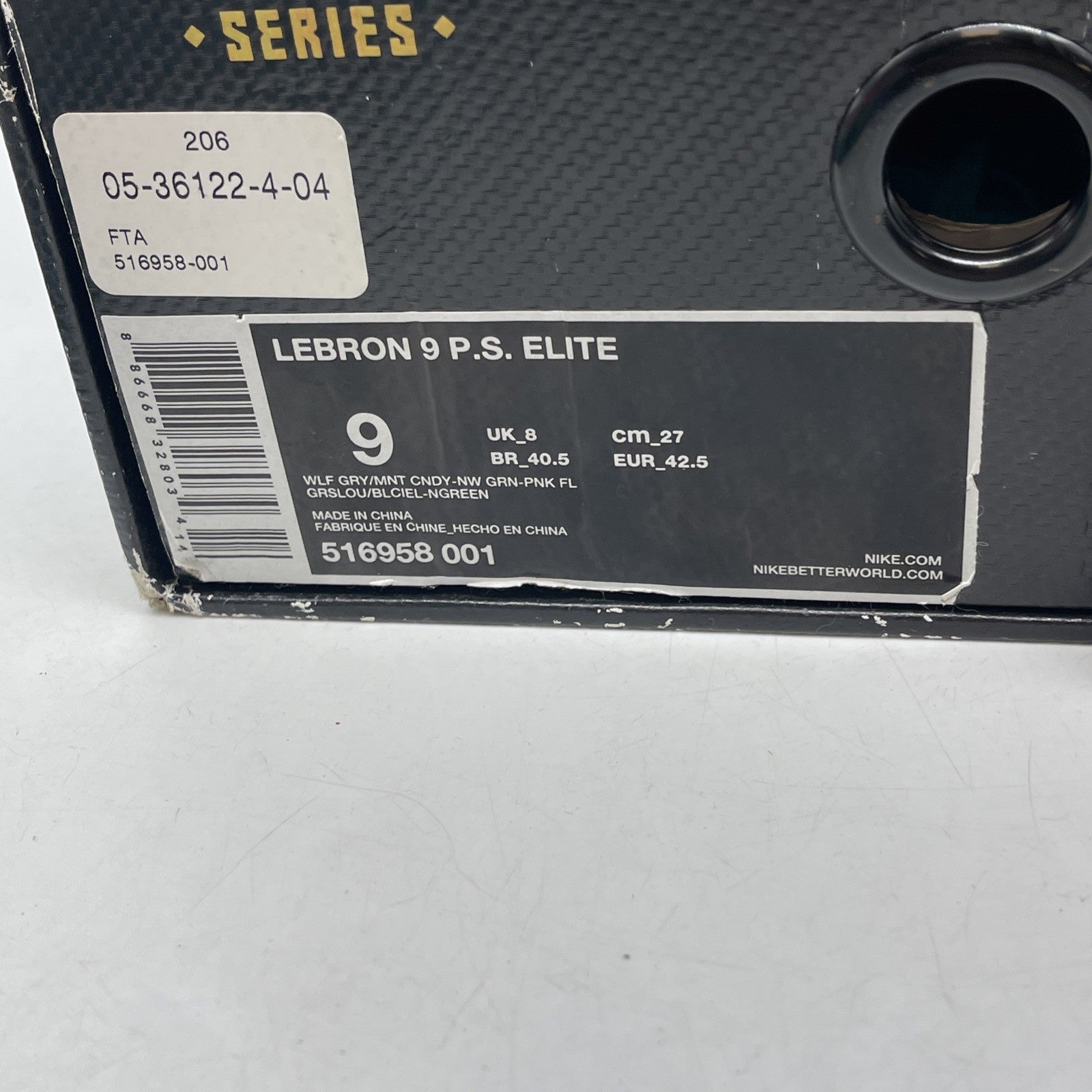 Size 9 - Nike LeBron 9 P.S. Elite South Beach (516958-001)