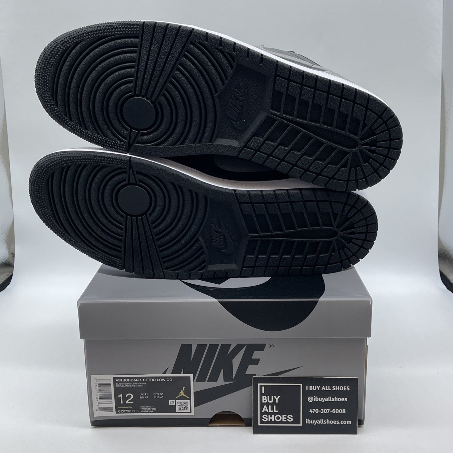 Size 12 - Air Jordan 1 Retro OG 2024 Low Shadow Grey Black (CZ0790-003)