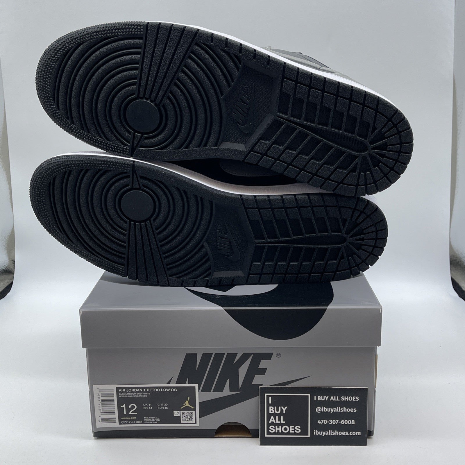 Size 12 - Air Jordan 1 Retro OG 2024 Low Shadow Grey Black (CZ0790-003)