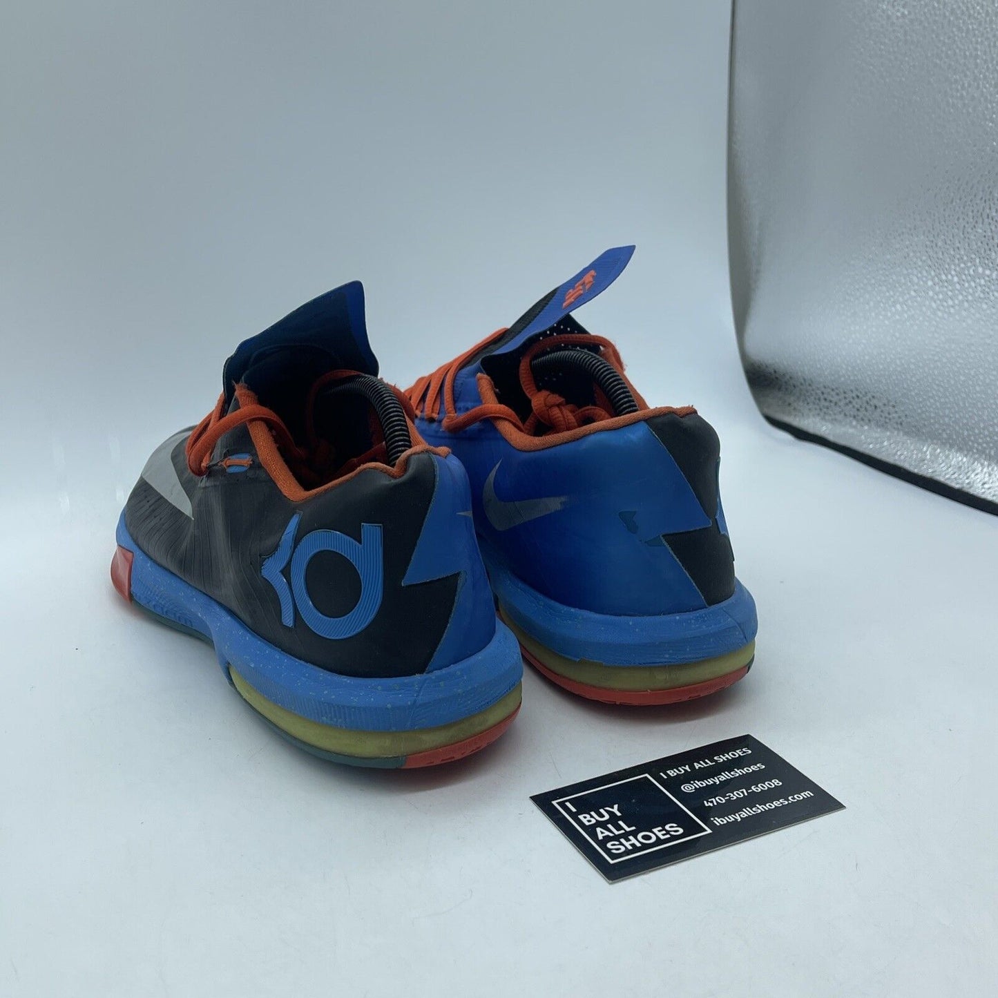 Size 10 - Nike KD 6 Away Black White Blue Orange Leather (599424-004)