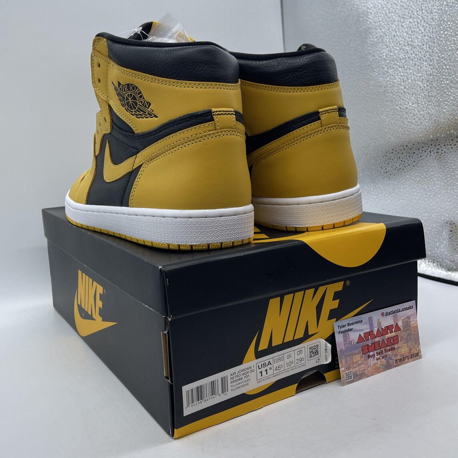 Size 11.5 - Jordan 1 Retro OG High Pollen Yellow White Leather (555088-701)