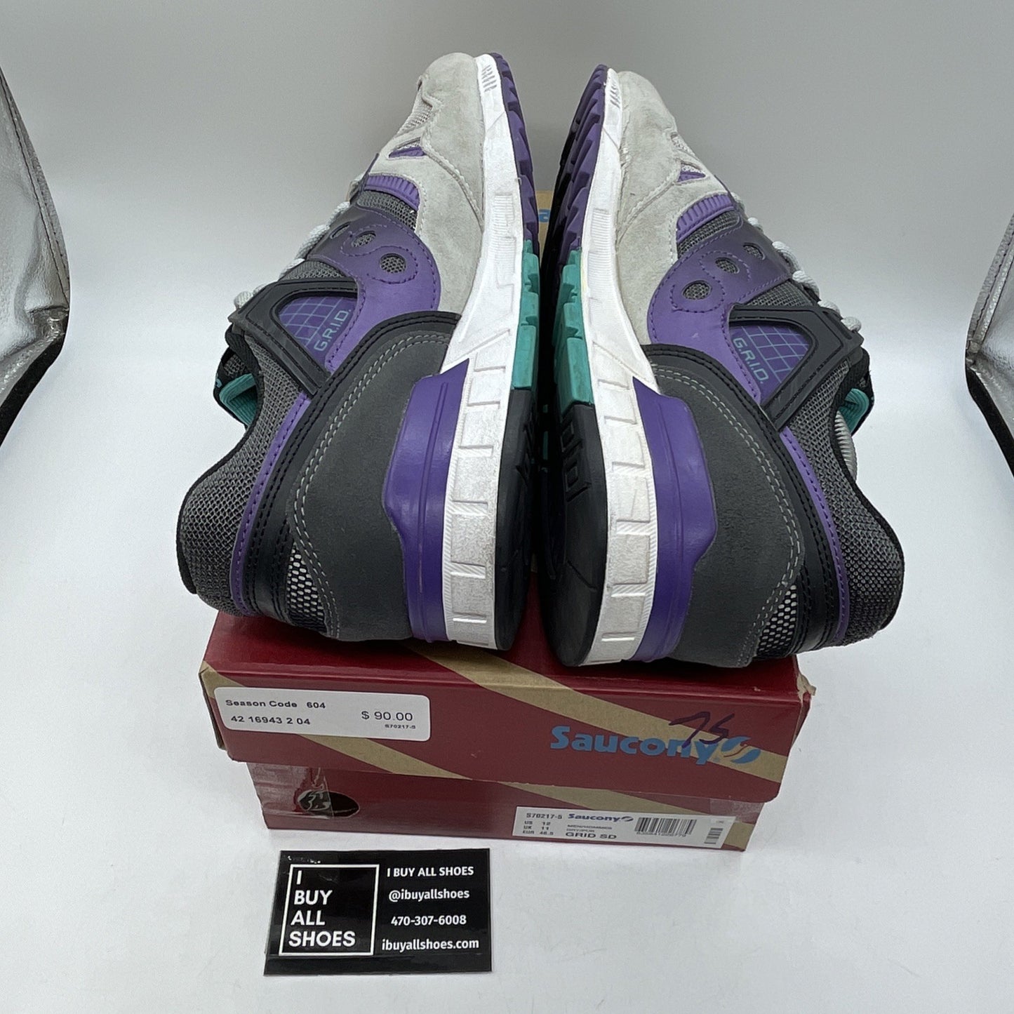 Size 12 - Saucony Grid SD Grape 2017 Grey Purple Suede Leather (S70217-5(