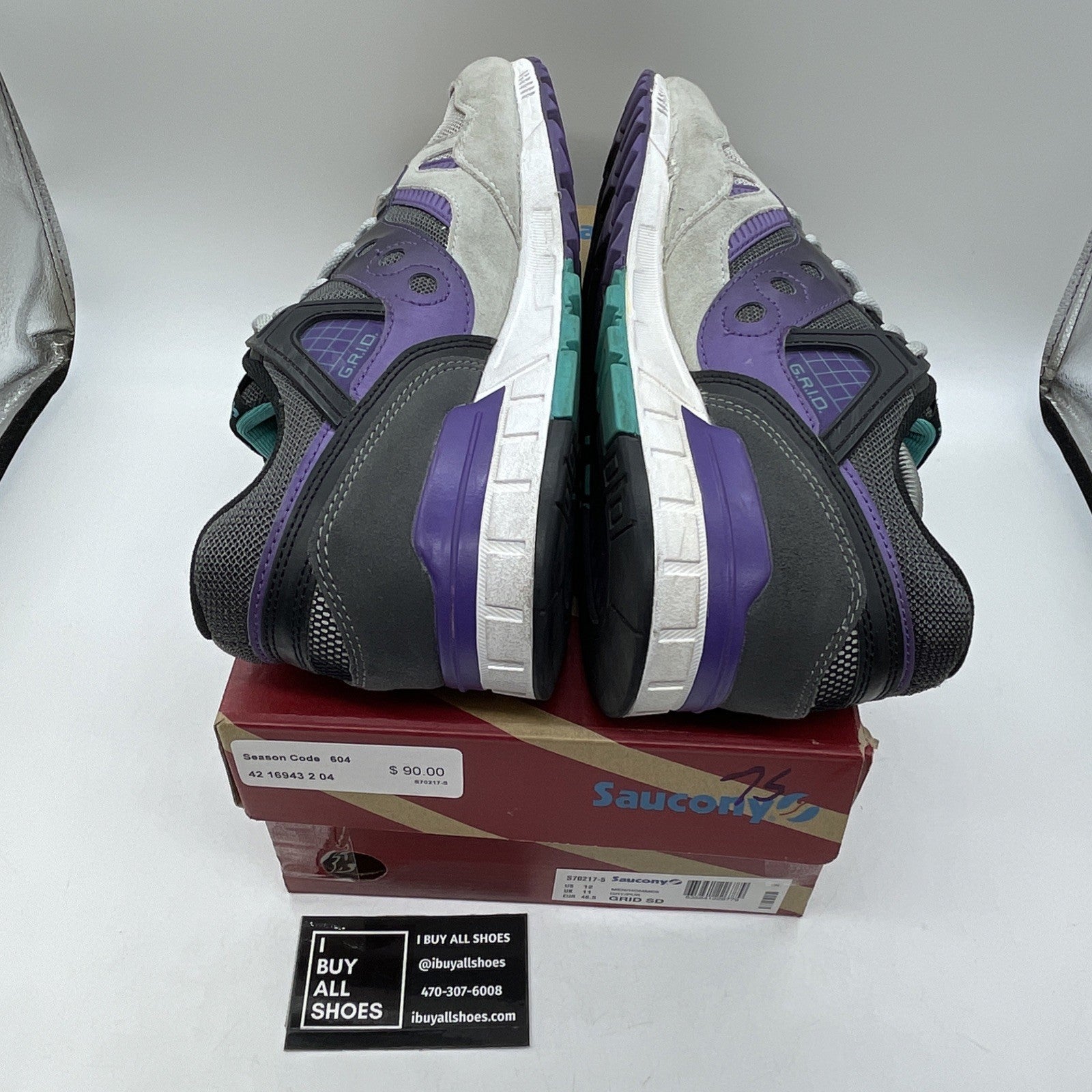 Size 12 - Saucony Grid SD Grape 2017 Grey Purple Suede Leather (S70217-5(