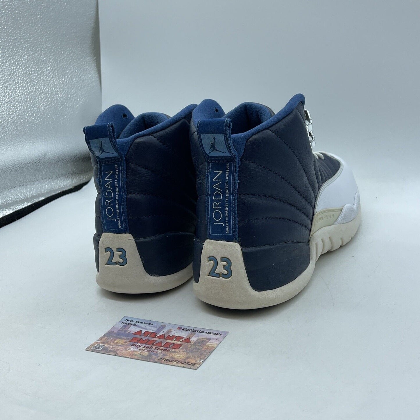 Size 8 - Air Jordan 12 Retro 2012 Obsidian Blue White Leather (130690-410)