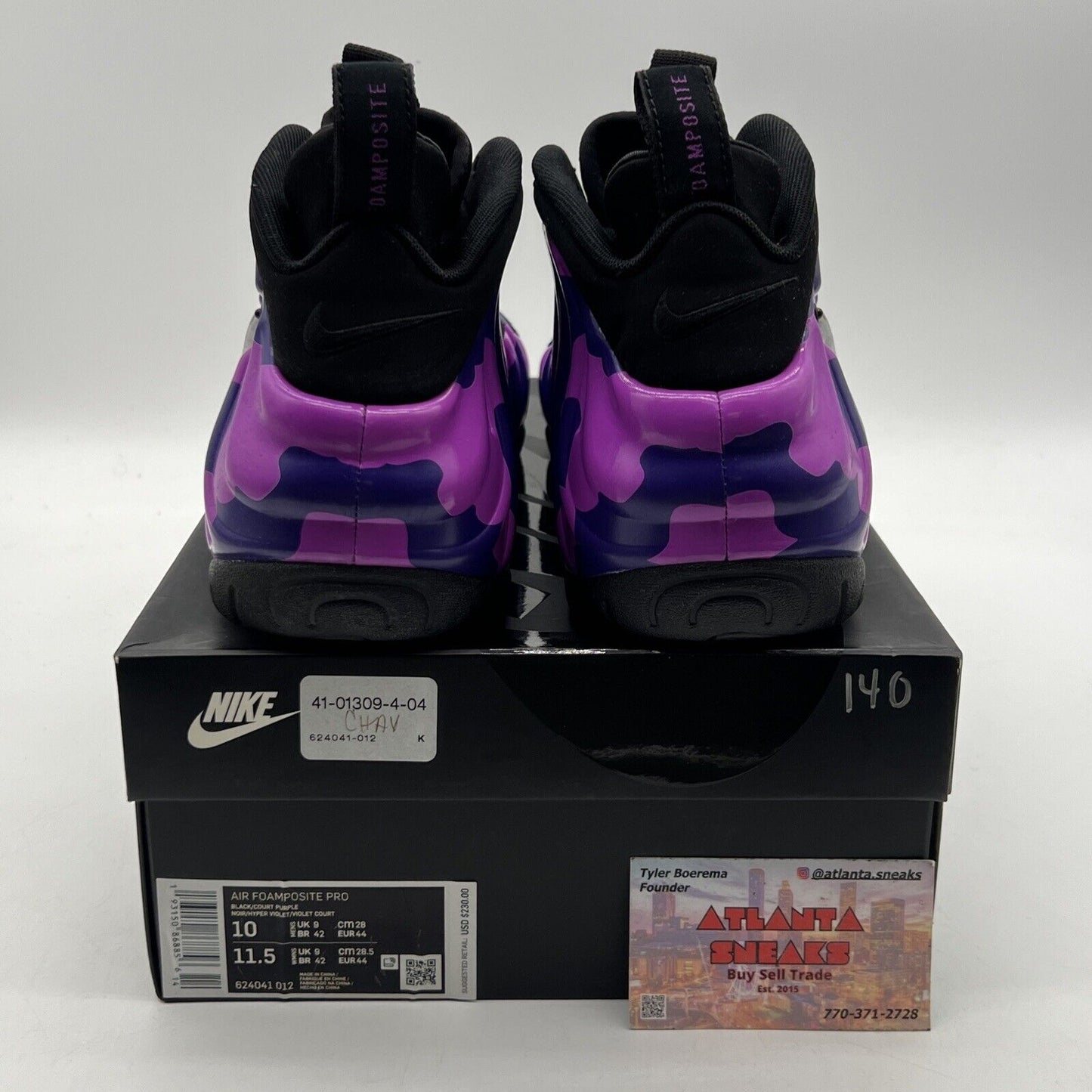 Size 10 - Nike Air Foamposite Pro Purple Camo Black Suede (624041-012)