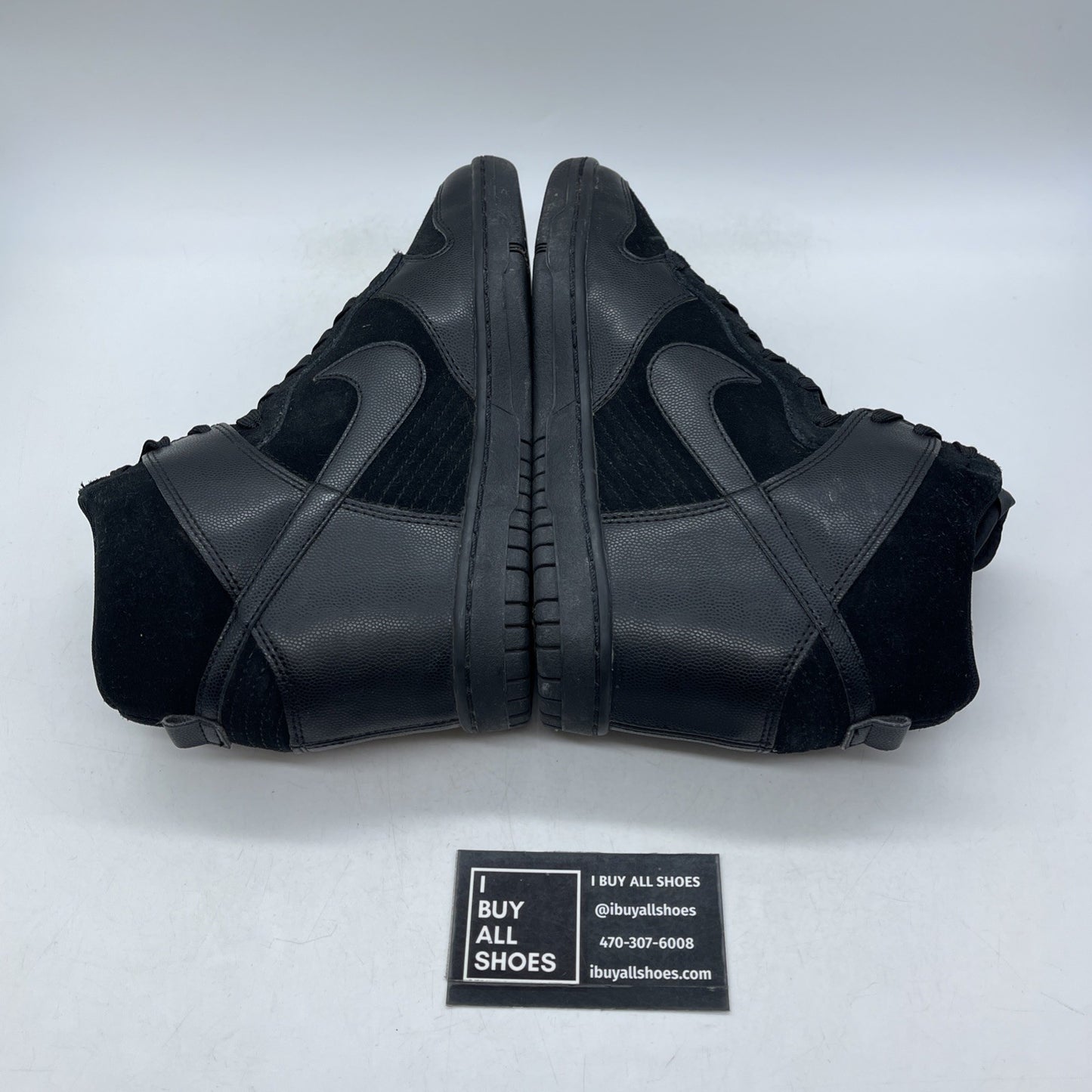 Size 9W- Nike Dunk Sky High Black Out Suede Leather (528899-004)