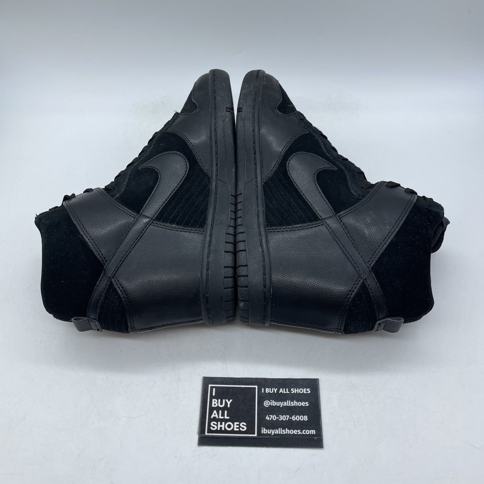 Size 9W- Nike Dunk Sky High Black Out Suede Leather (528899-004)