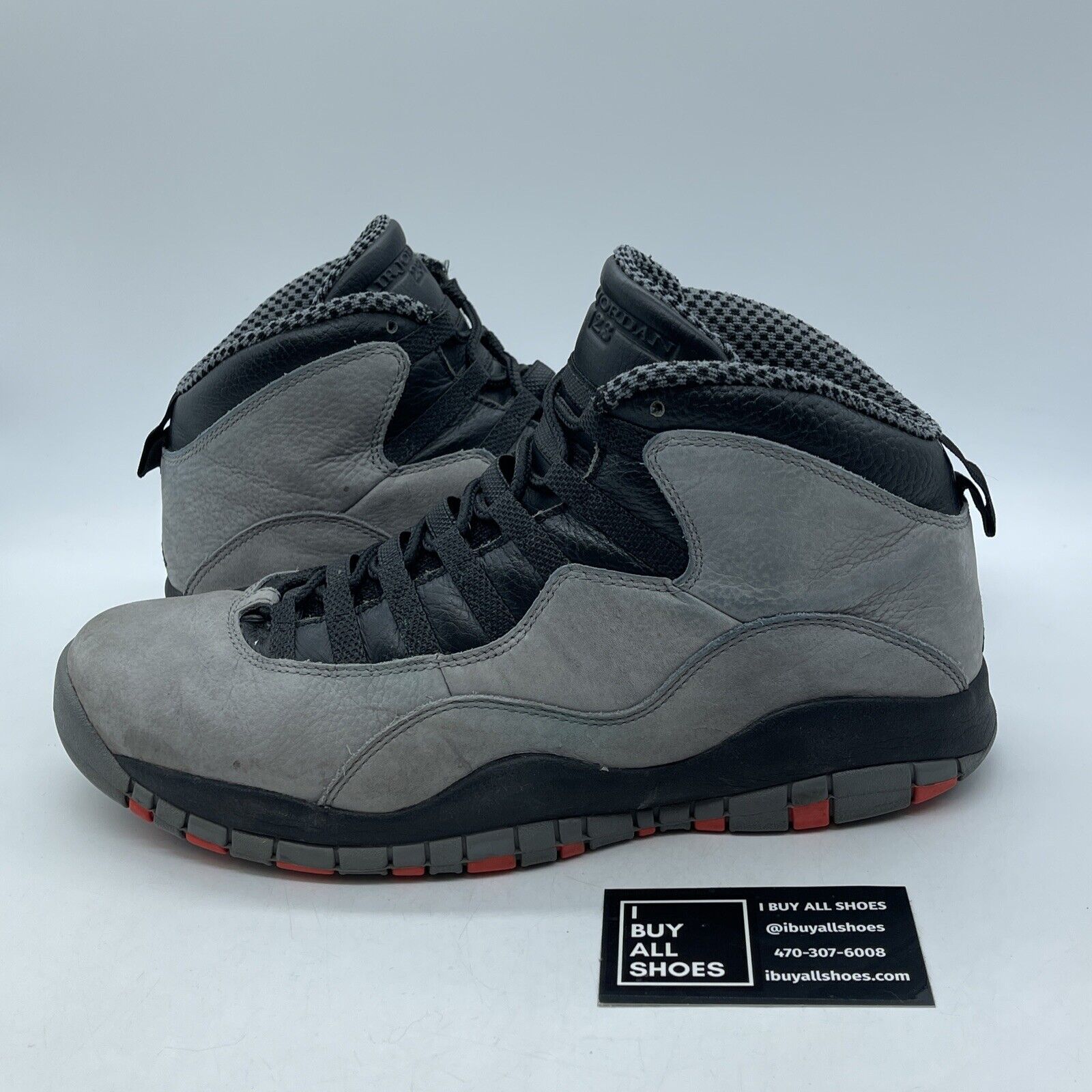 Size 12 - Air Jordan 10 Retro Cool Grey Black Orange Suede Leather (310805-023)