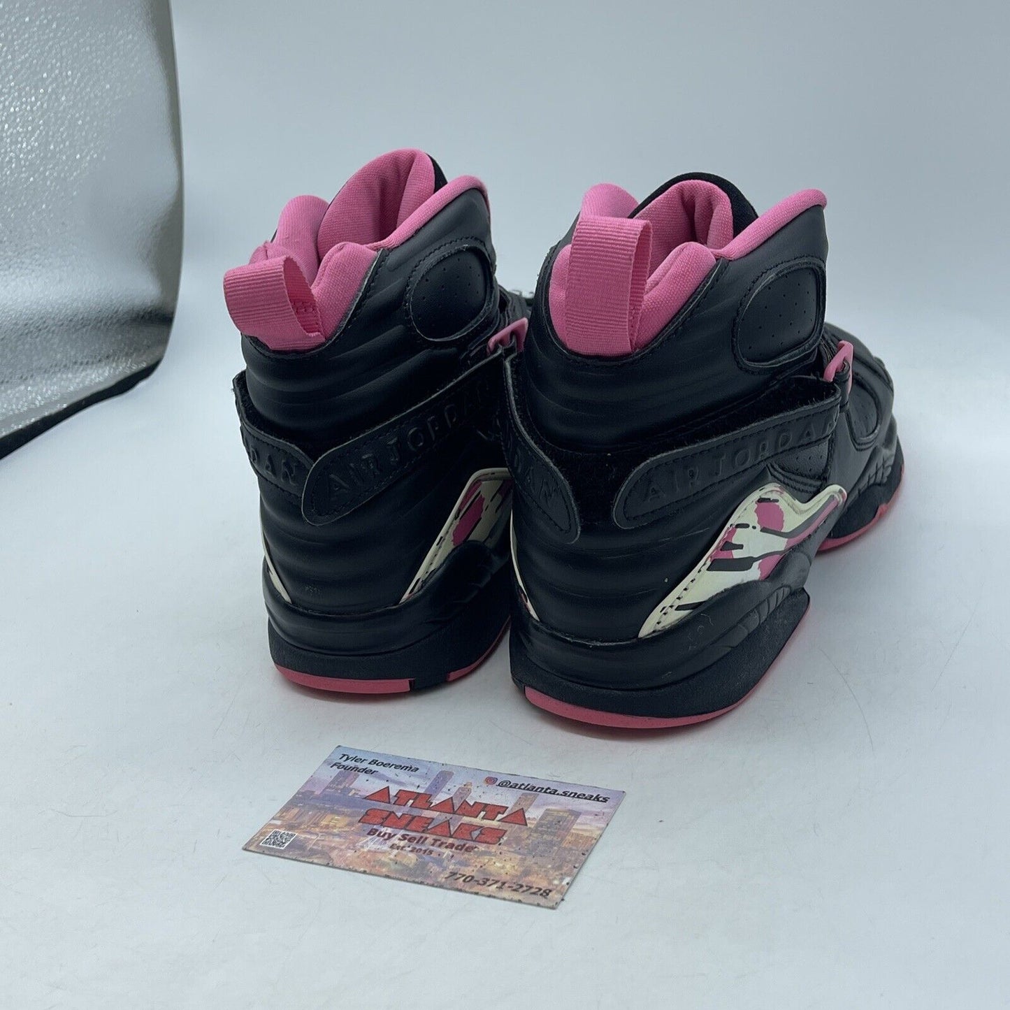 Size 7 (GS) - Jordan 8 Retro High Pinksicle Black White Leather (580528-006)