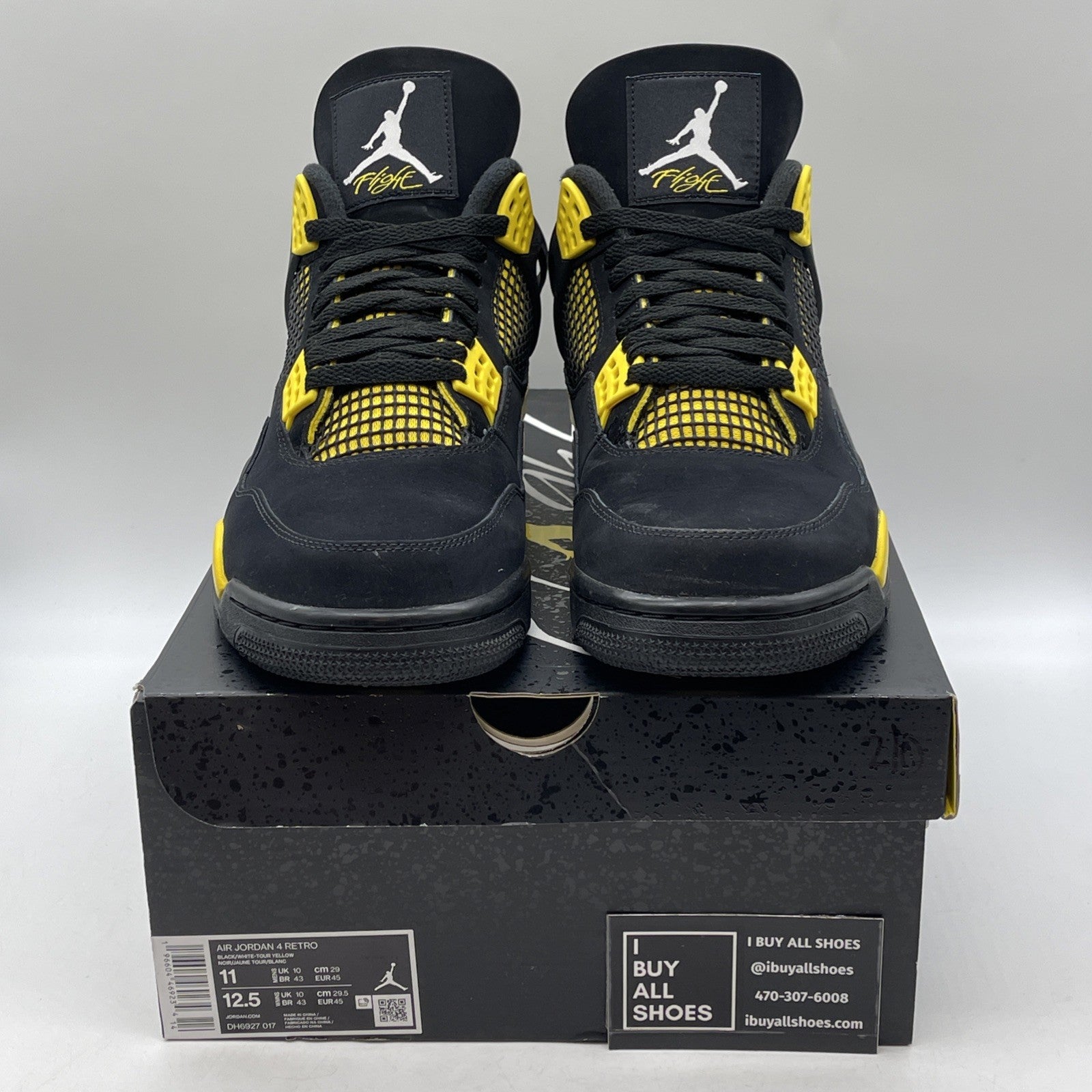 Size 11 - Jordan 4 Retro Mid Thunder Yellow Black Suede (DH6927-017)