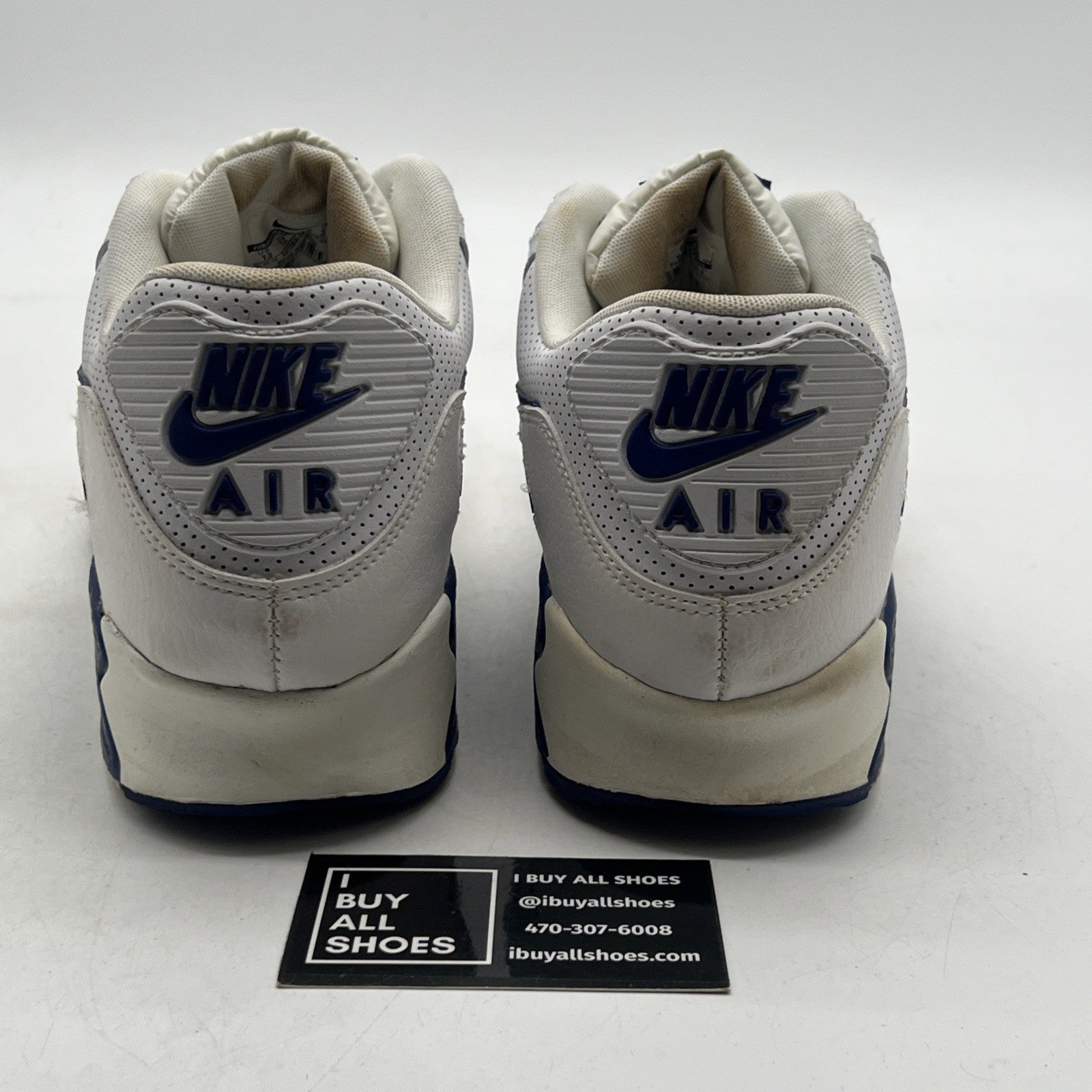 Size 13 - Nike Air Max 90 Essential 2012 Mens White Royal Blue (537384-141)