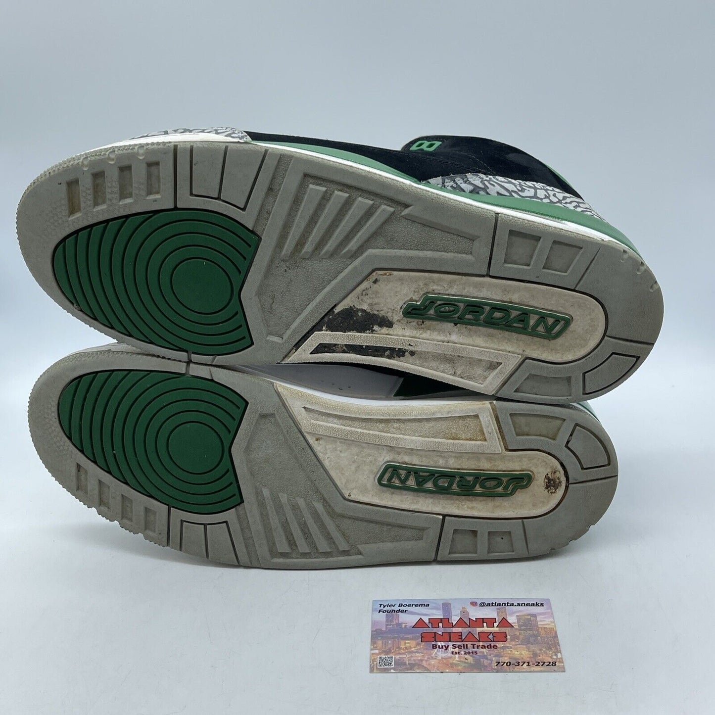 Size 11.5 - Jordan 3 Retro Mid Pine Green White Black Grey Suede (CT8532-030)