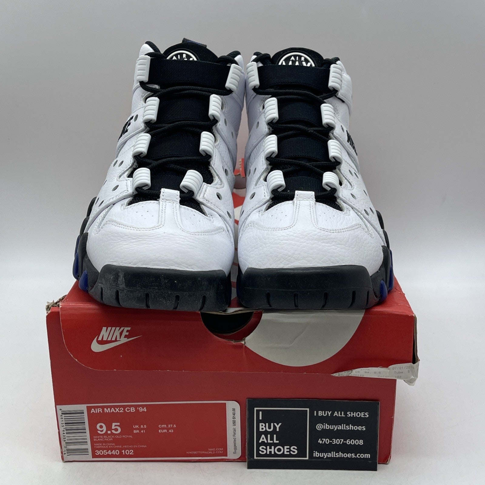 Size 9.5 - Nike Air Max 2 CB 94 2015 Old Royal (305440-102)