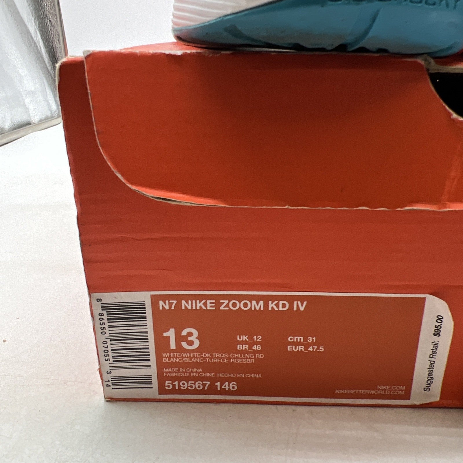 Size 13 - Nike N7 1 Zoom KD 4 N7 (519567-146)