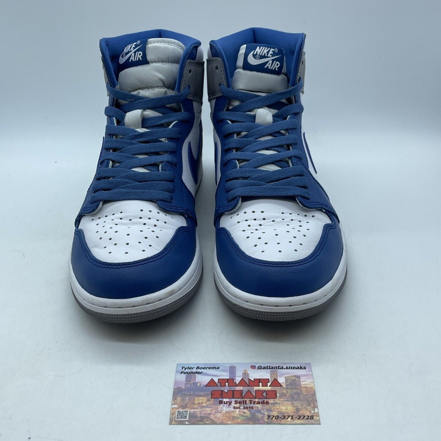 Size 10 - Jordan 1 Retro OG High True Blue White Leather Grey Suede (DZ5485-410)