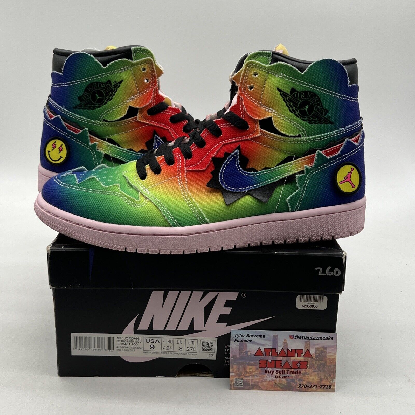 Size 9 - Jordan 1 Retro OG High x J Balvin Tie Dye (DC3481-900)