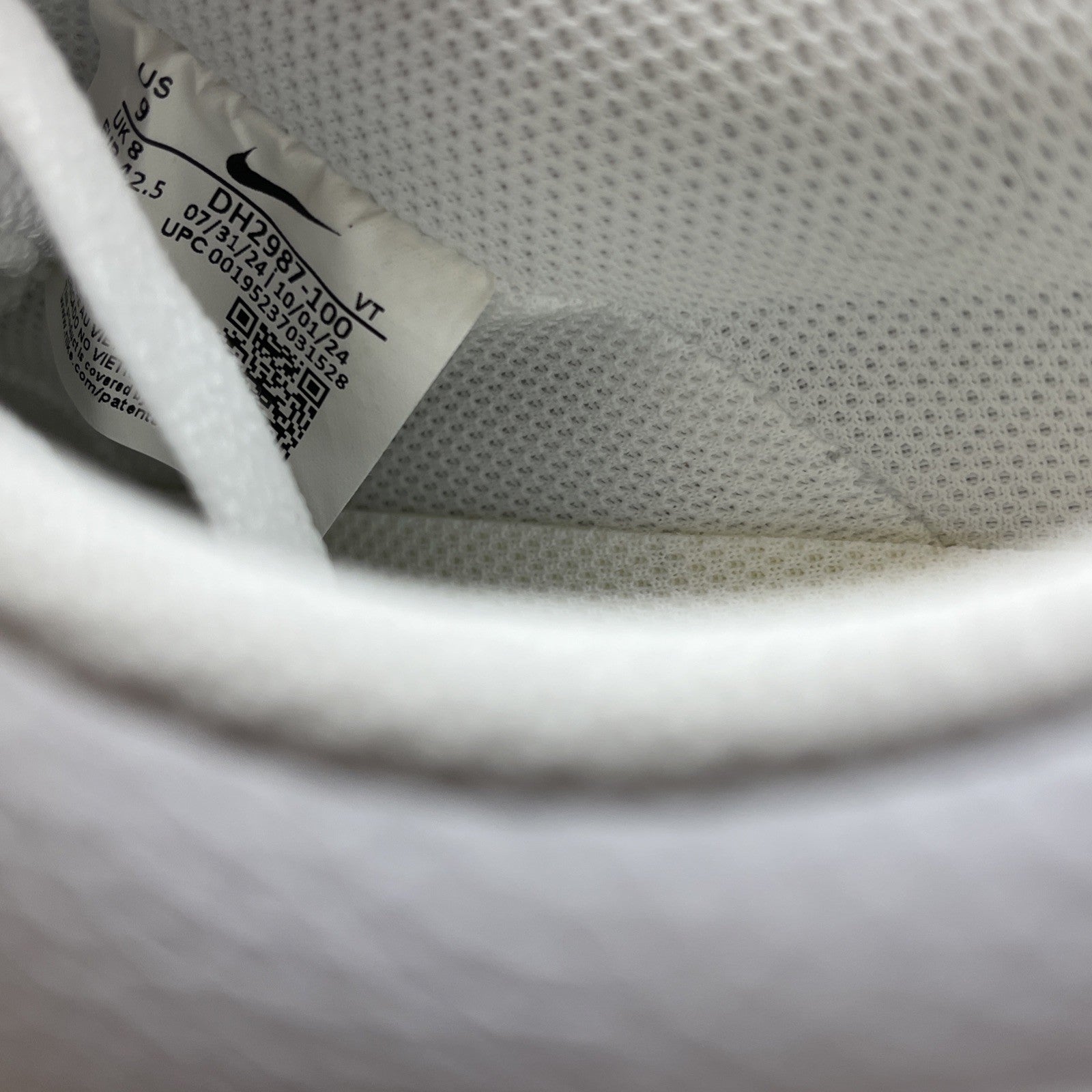 Size 9 - Nike Court Vision Next Nature Low Triple White Leather (DH2987-100)