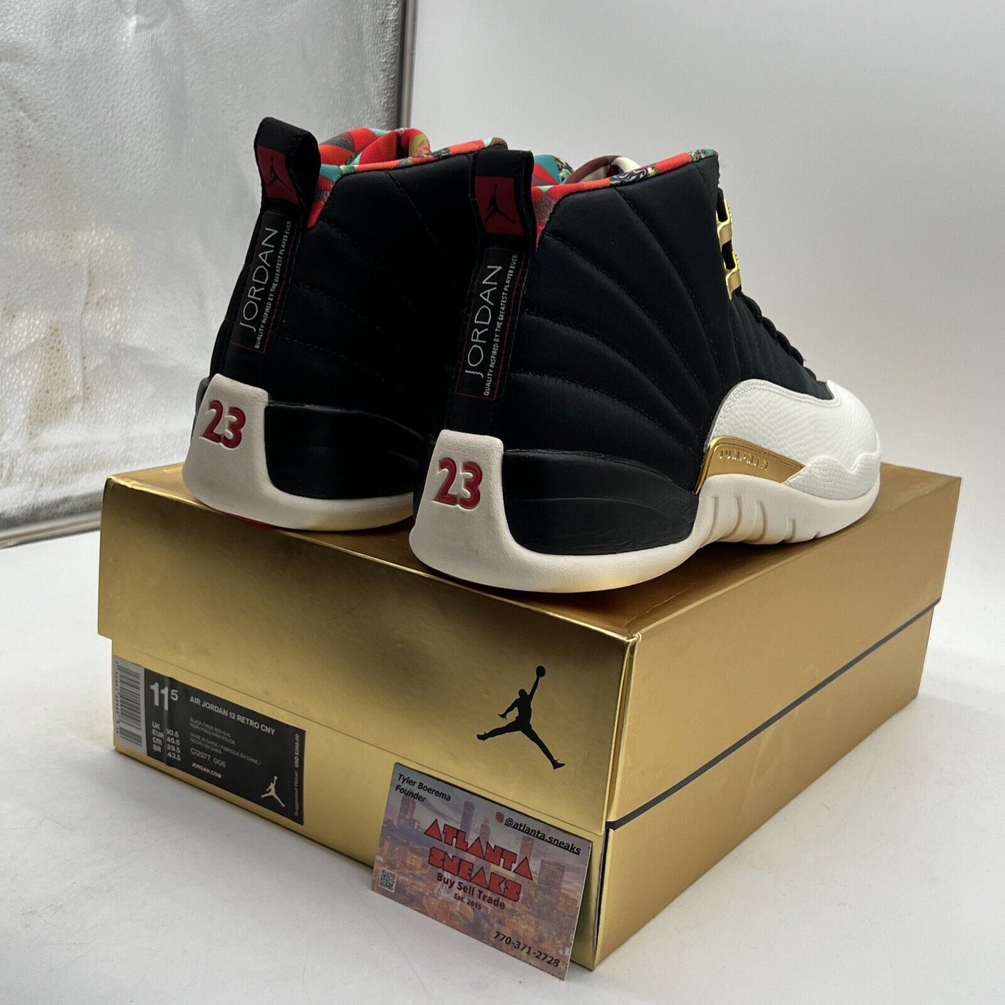 Size 11.5 - Air Jordan 12 Retro 2019 Chinese New Year White Black (CI2977-006)