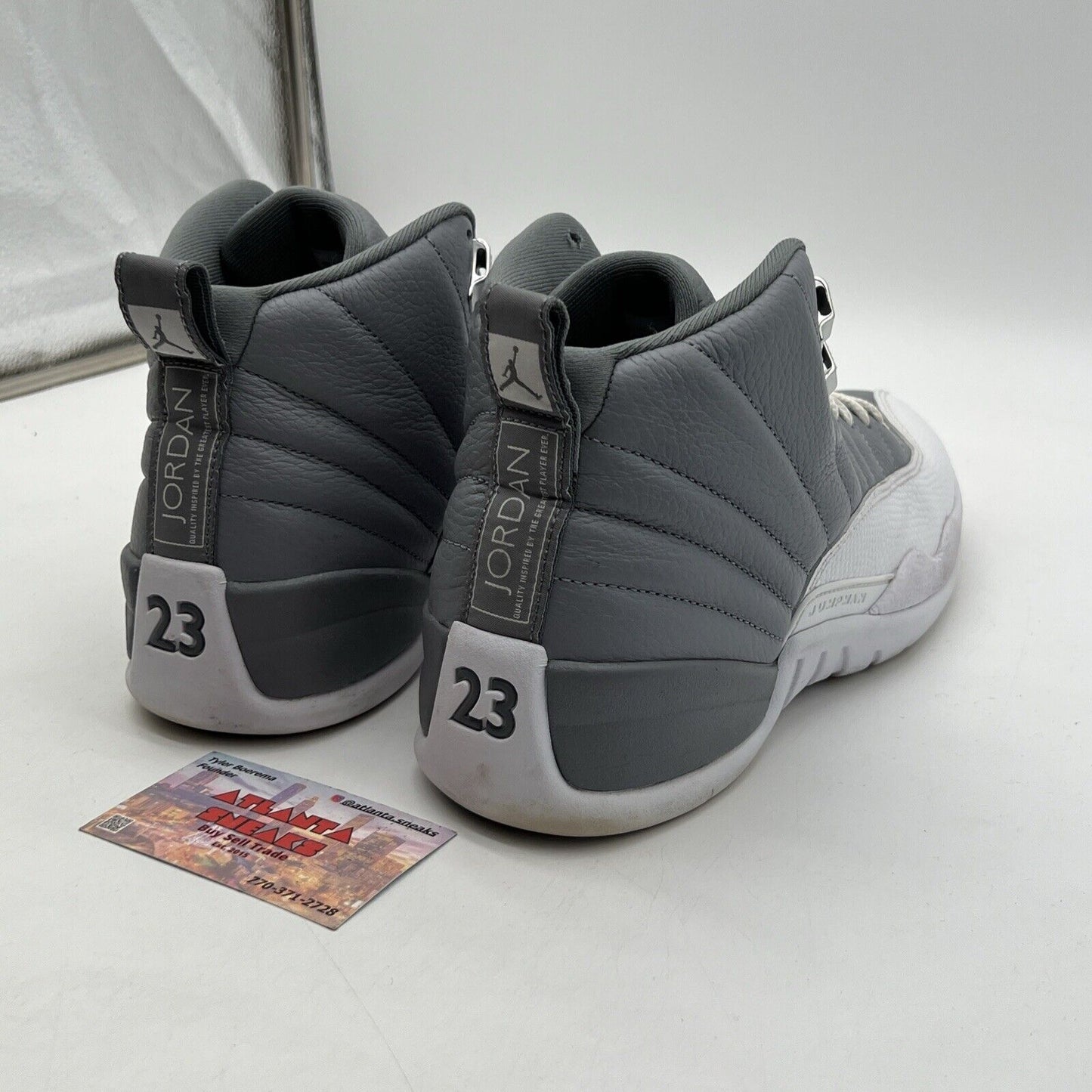 Size 9 - Jordan 12 Stealth 2022 White Grey Leather (CT8013-015)