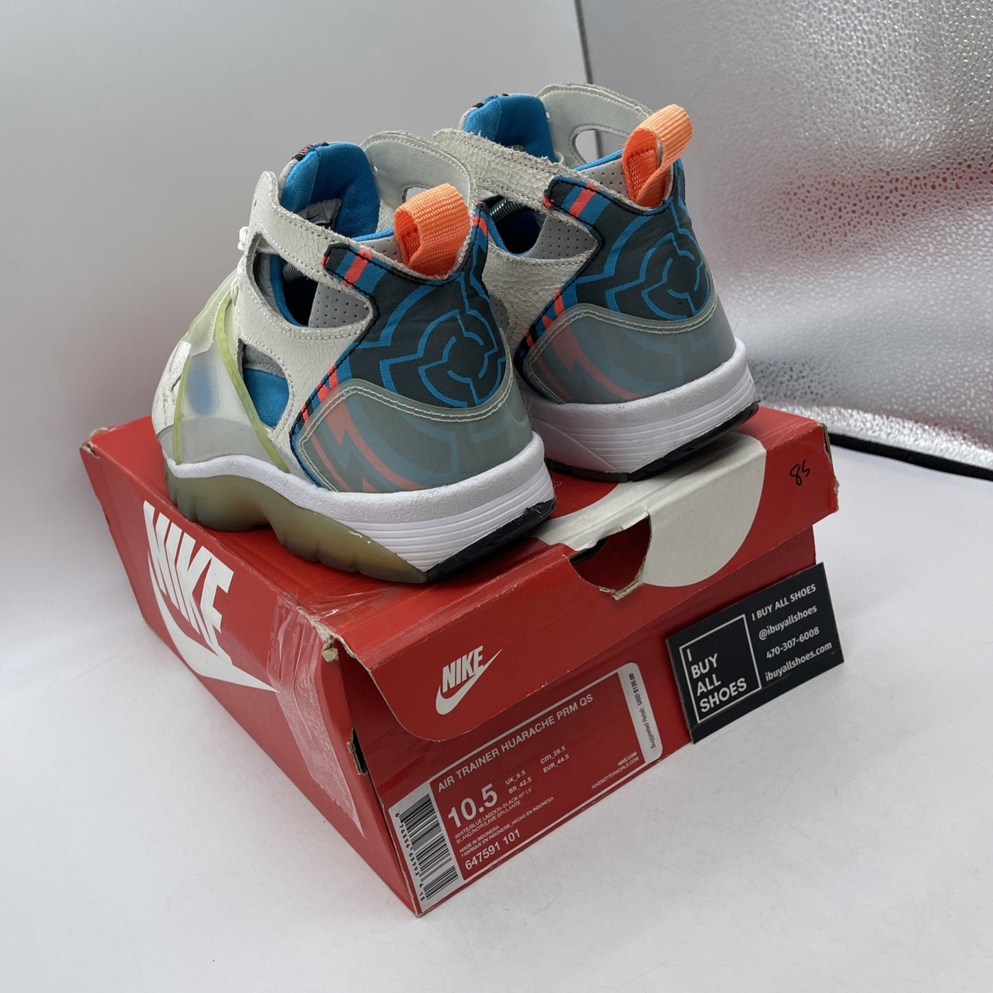 Size 10.5 - Nike Air Trainer Huarache Premium White Leather (647591-101)