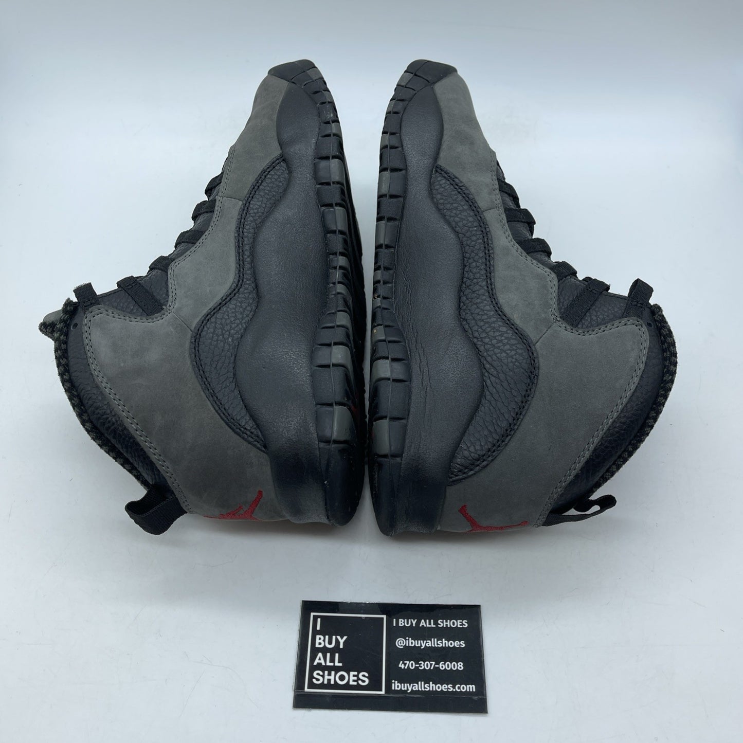 Size 9.5 - Air Jordan 10 Retro 2018 Shadow Grey Black Red Suede (310805-002)