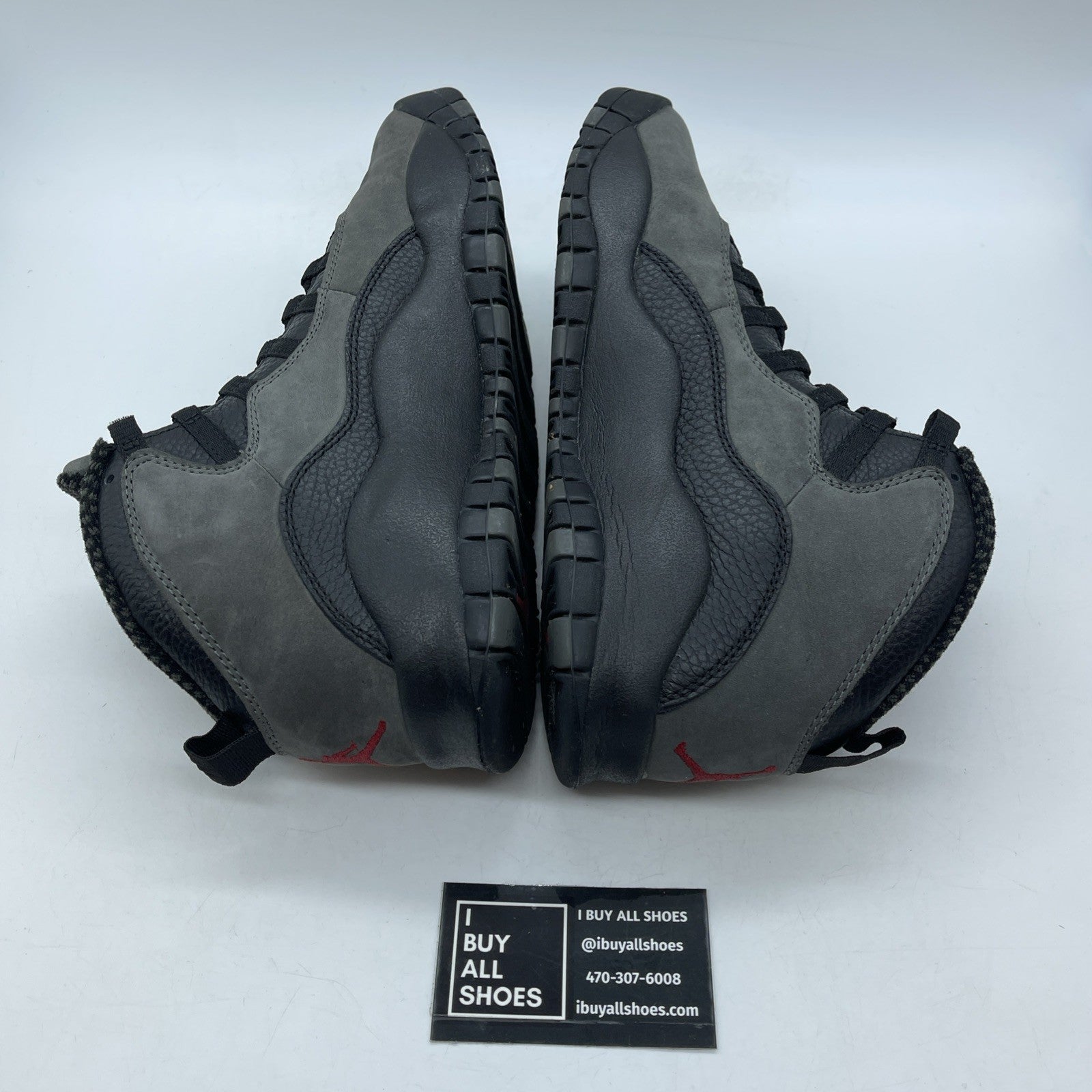 Size 9.5 - Air Jordan 10 Retro 2018 Shadow Grey Black Red Suede (310805-002)