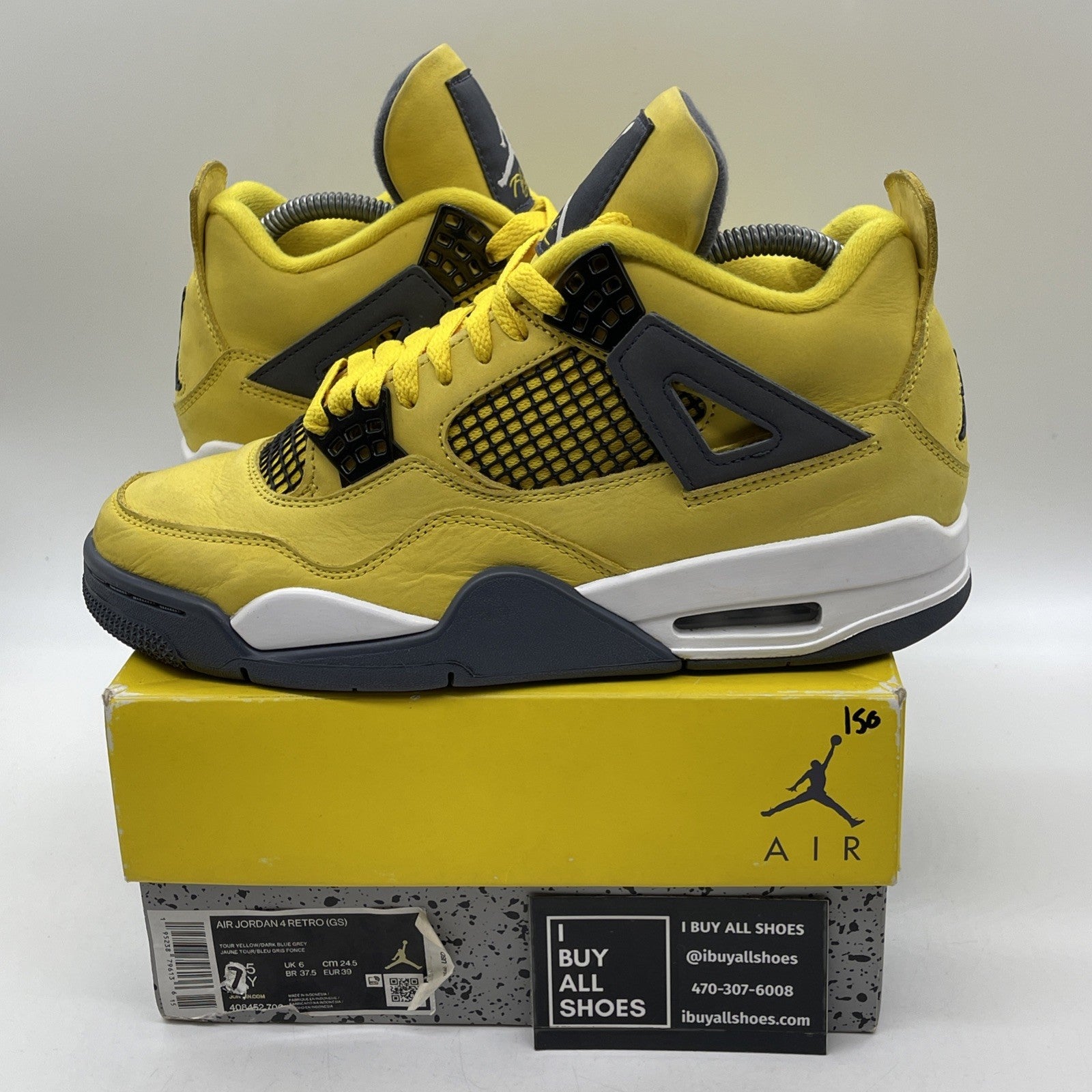 Size 7.5Y - Air Jordan 4 Retro GS Tour Yellow 2021 Suede Leather (408452700)