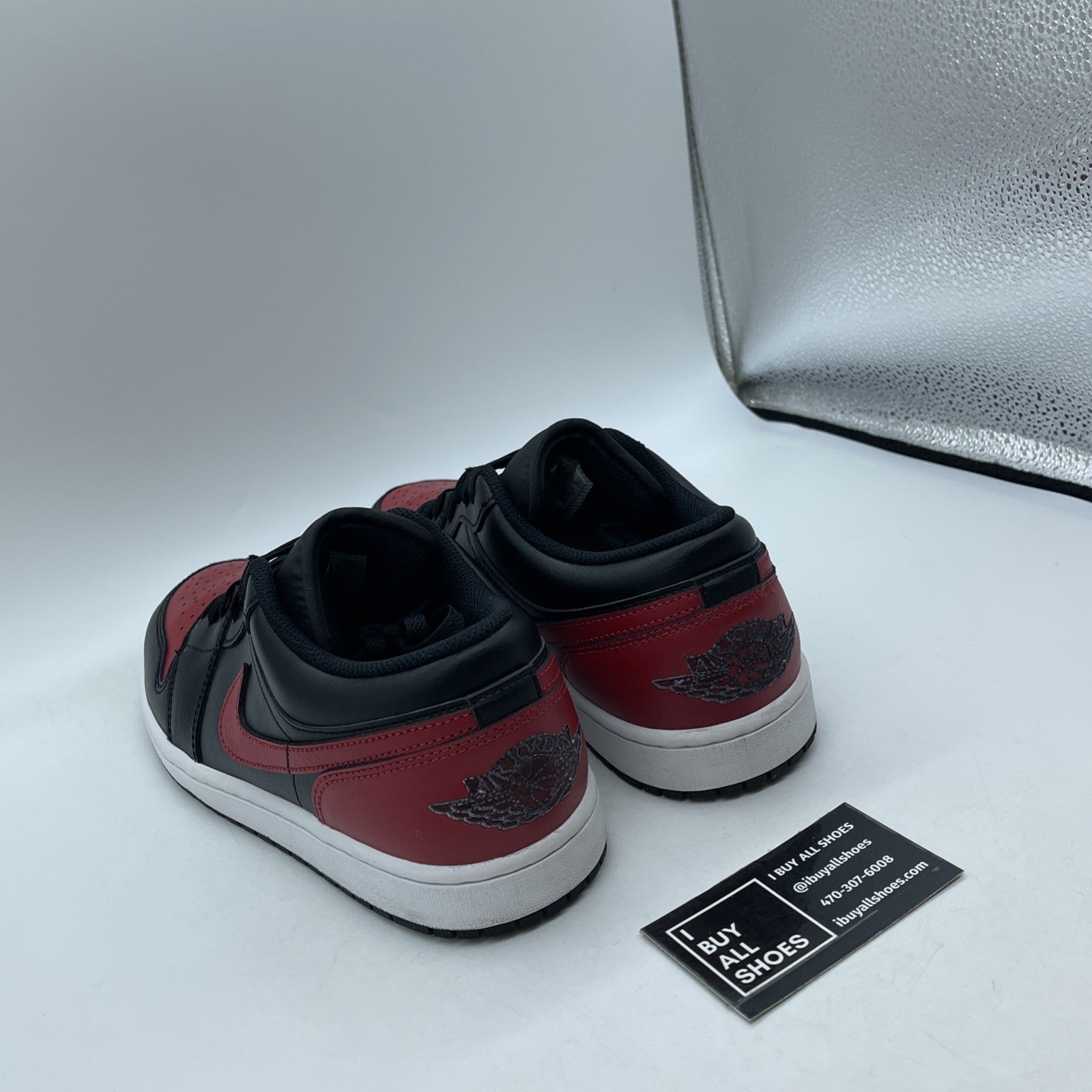 Size 9 - Air Jordan 1 Low Bred Red Black Leather (553558-067)