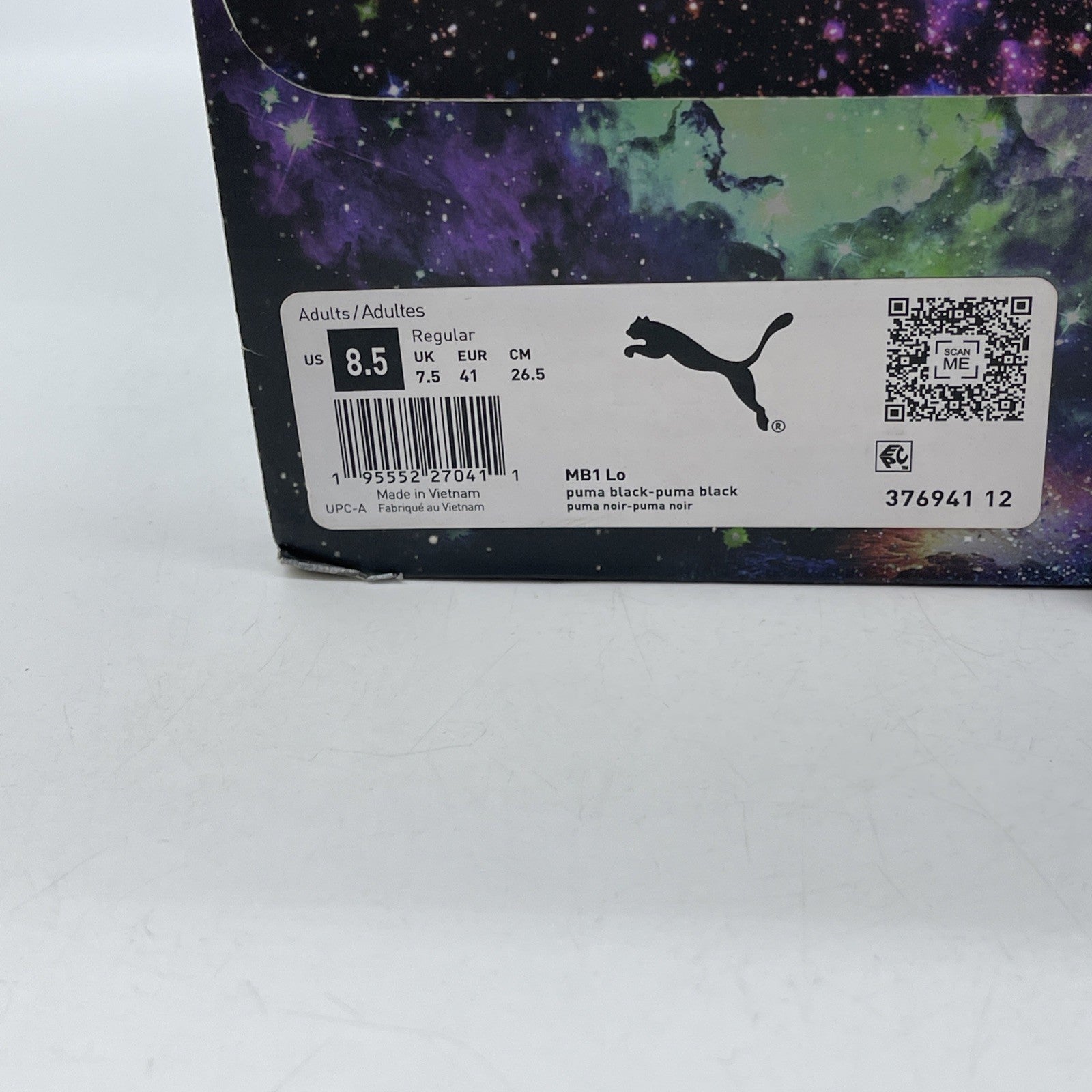 Size 8.5 - PUMA MB.01 Lo Team Colors Black Grey Suede Leather (376941-12)