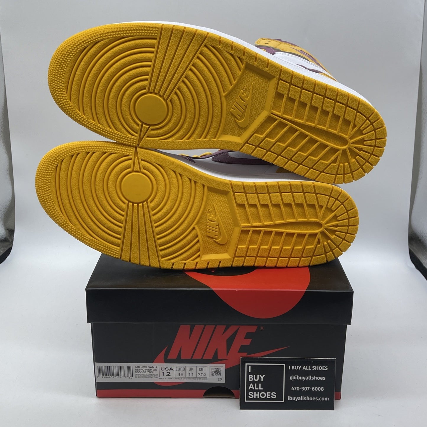 Size 12 - Jordan 1 Retro High OG Brotherhood Yellow Leather (555088-706)