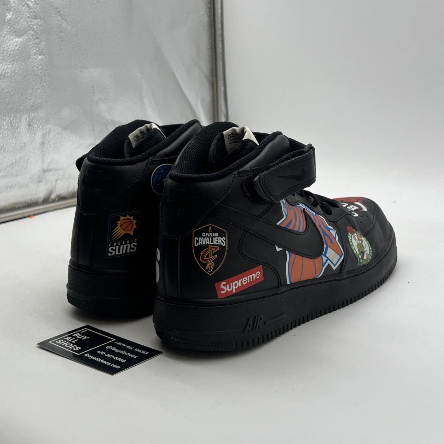 Size 13 - Nike Supreme x NBA x Air Force 1 07 Mid Black (AQ8017-001)