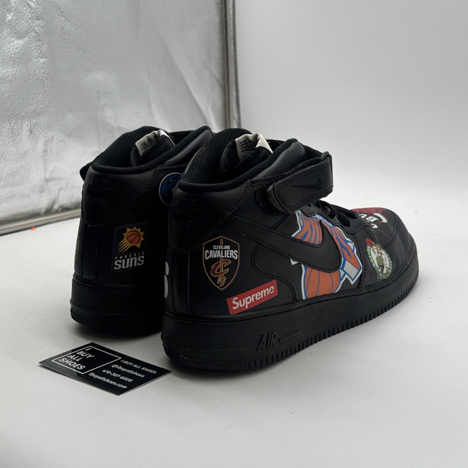 Size 13 - Nike Supreme x NBA x Air Force 1 07 Mid Black (AQ8017-001)