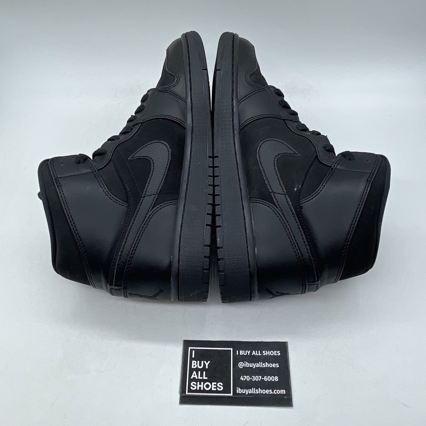 Size 9.5 - Air Jordan 1 Mid Triple Black Suede Leather (554724-011